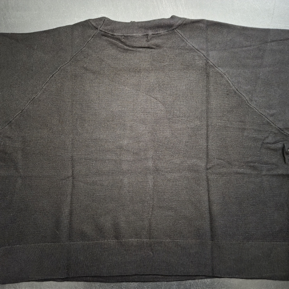 NWT - Adrianna Papell Black Crew Neck Sweater with Lace Up Detail - Size XL - Picture 9 of 12